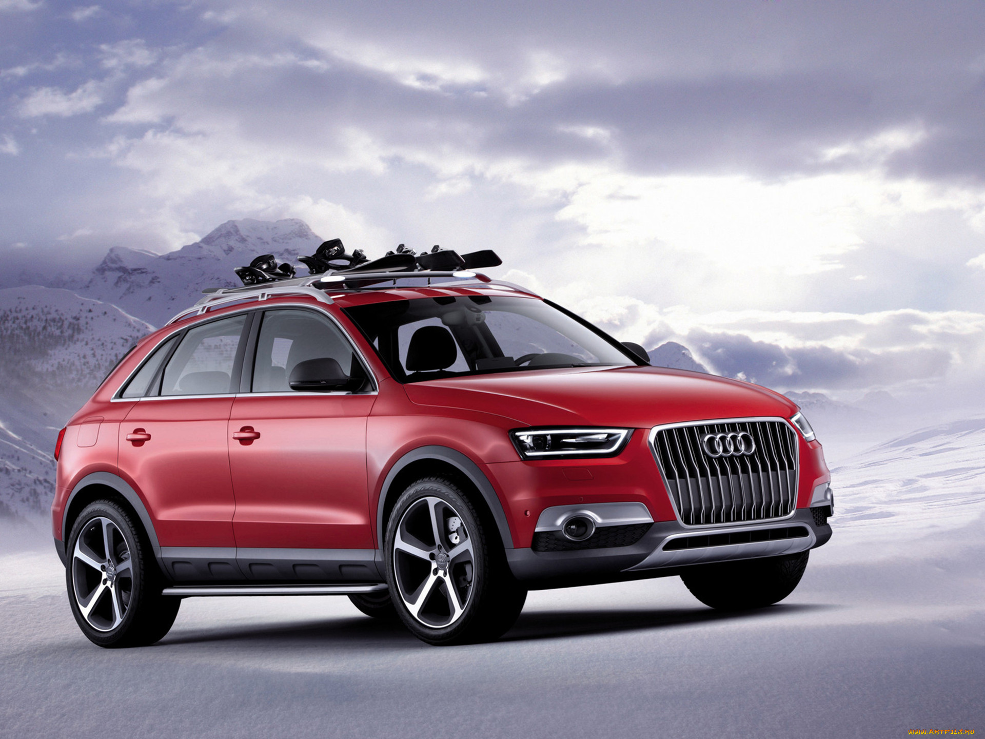 Обои Audi Q3 Concept 2012 Автомобили Audi, обои для рабочего стола,  фотографии audi q3 concept 2012, автомобили, audi, снег, трасса, красная,  2012, concept, q3 Обои для рабочего стола, скачать обои картинки заставки